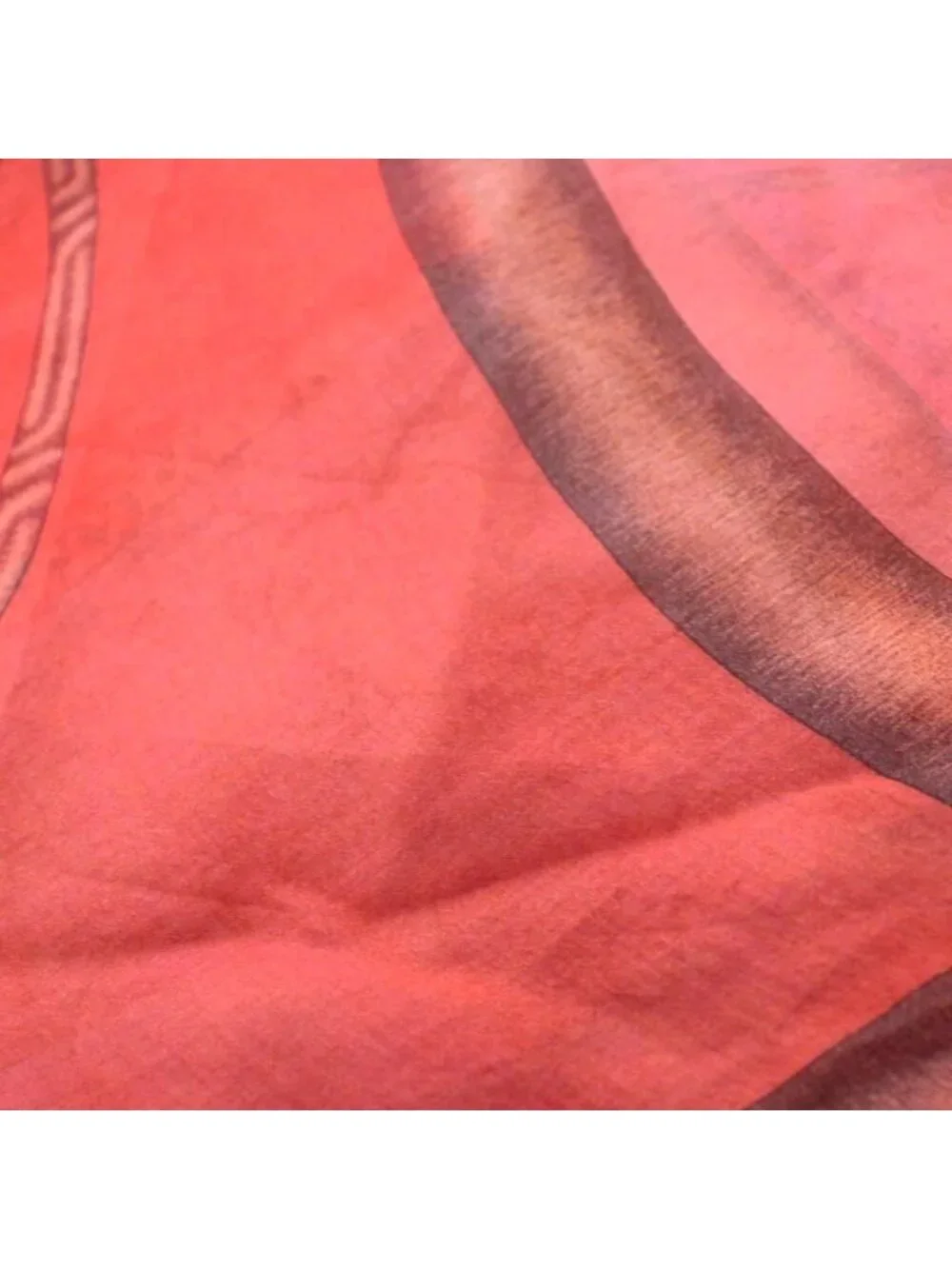Hermes Carre 140 Coupde Fouet Shawl Scarf Large All Over Pattern Silk Orange